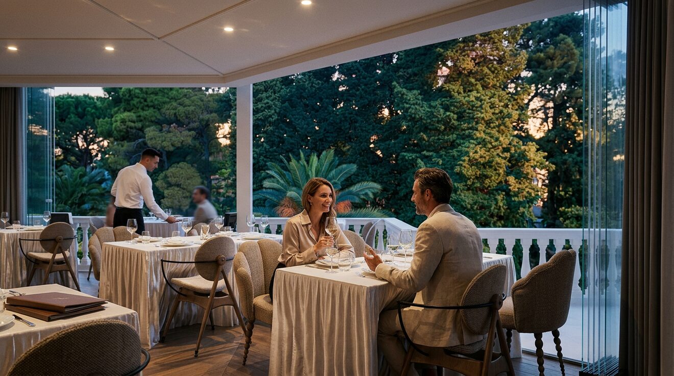 Kaloper restaurant overlooking the garden